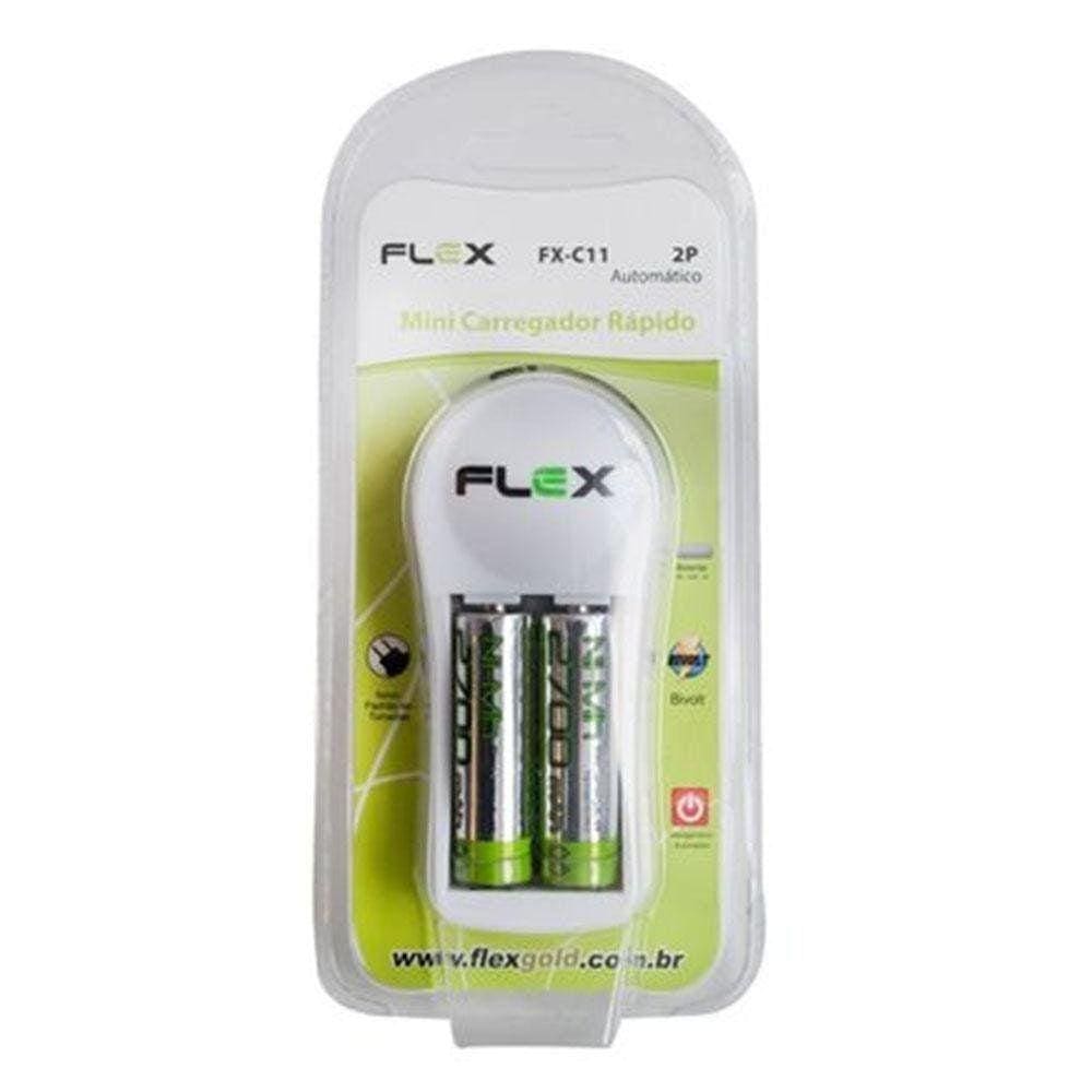 Carregador De Baterias Bivolt Flex Fx-C11 2P