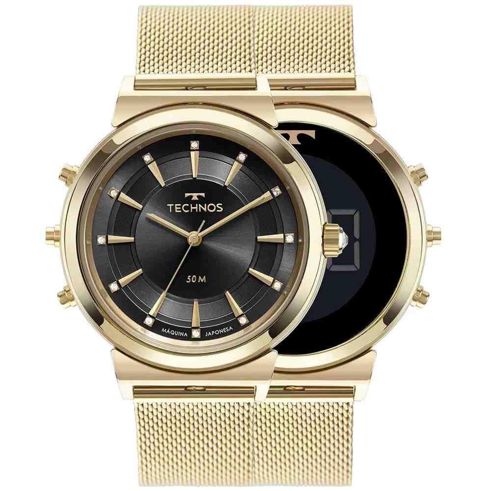 Relógio Technos Feminino Curvas Digital Dourado - 9T33ah/1P