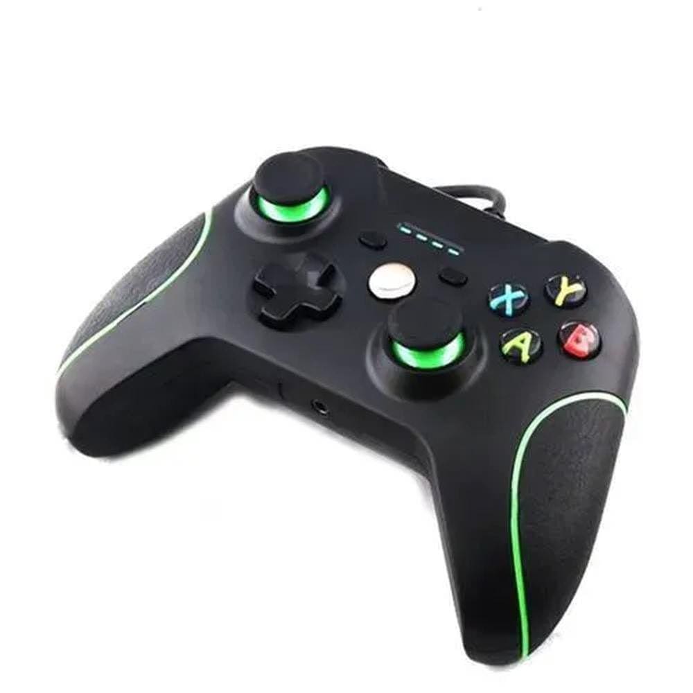 Controle Xbox One Com Fio Kp-5130 Knup Preto Com Verde