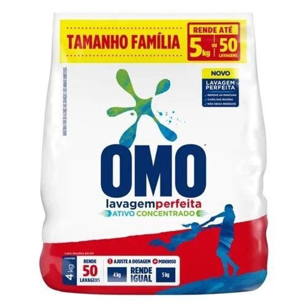 Sabão Em Pó Omo Lavagem Perfeita Pacote 4 Kg