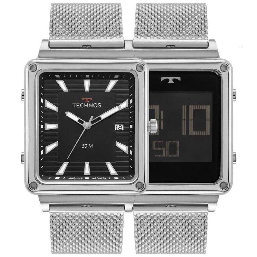 Relógio Technos Masculino Curvas Prata Anadigi 1S13Cw/1P