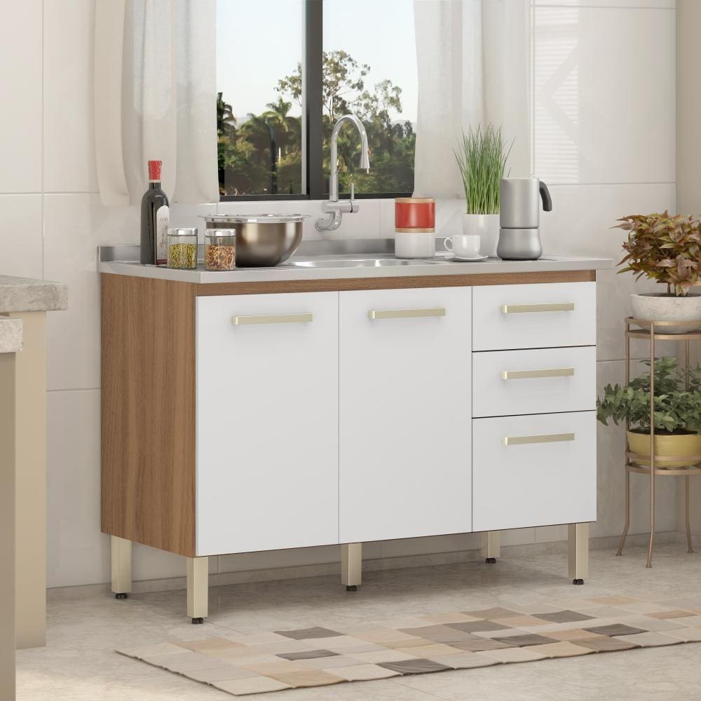 Balcão de Cozinha S/tampo 3 portas 2 gavetas Miss Demóbile