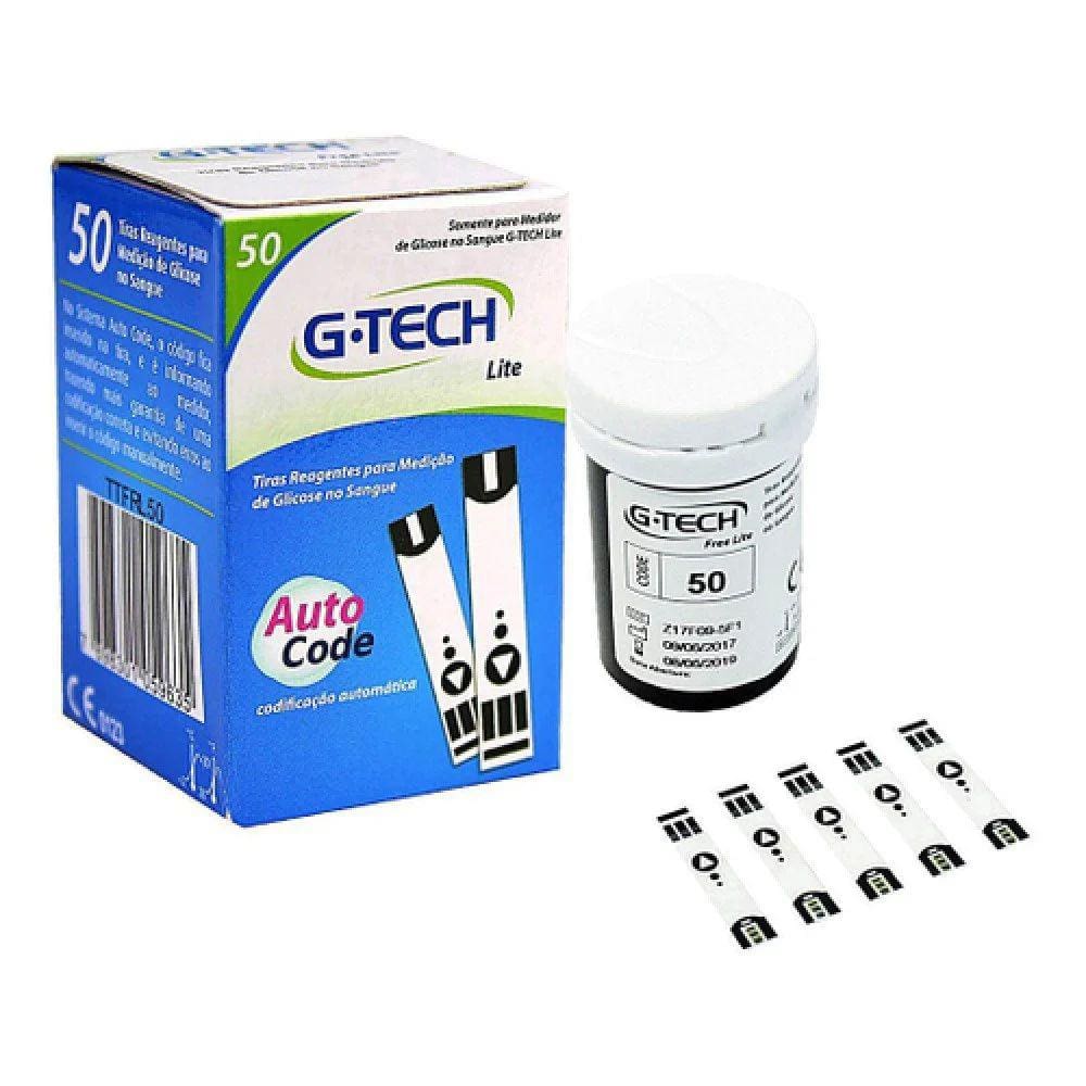 Tiras G-Tech Reagentes Free Lite Auto Code - 50 Unidades