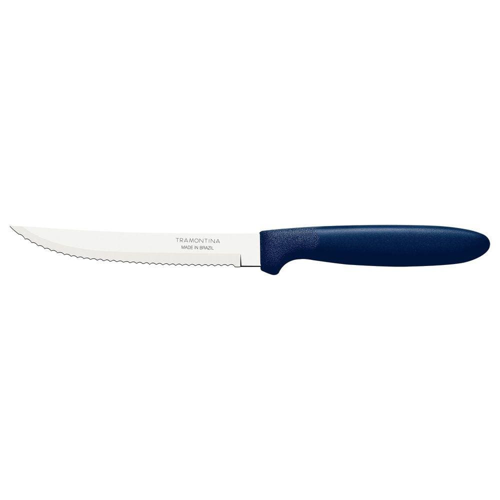 Faca para Churrasco Tramontina Ipanema com Lâmina em Aço Inox e Cabo de Polipropileno Azul 5" Tramontina