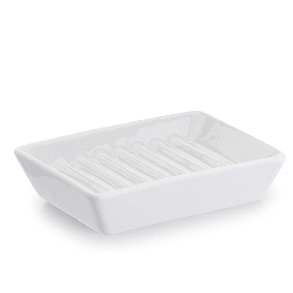 Saboneteira De Porcelana Retangular Porta Sabonete Em Barra