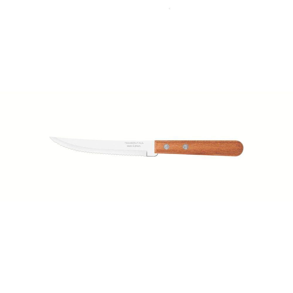 Faca para Churrasco Tramontina Dynamic com Lâmina em Aço Inox e Cabo de Madeira Natural 5" Tramontina