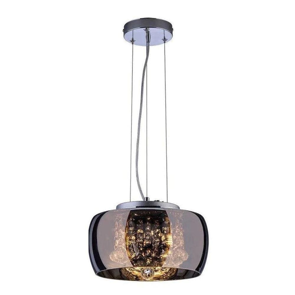 Lustre Pendente Sala Cristal K9 Attractive 28 Cm Cromado