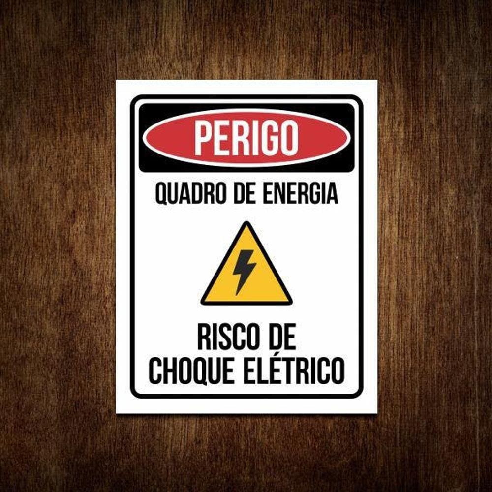 Placa Perigo Quadro De Energia Risco Choque Elétrico 36X46