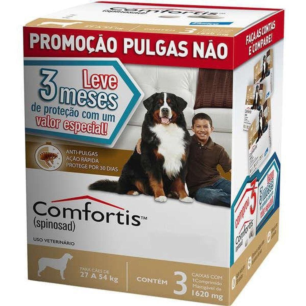 Comfortis Antipulgas Elanco 1620Mg 27-54Kg Combo 3 Meses