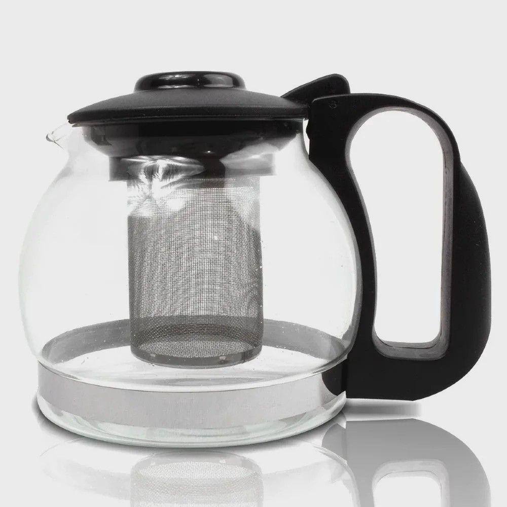 Chaleira De Vidro Com Filtro Infusor De Inox Ideal Para Cha Quente, Frio, Gelado