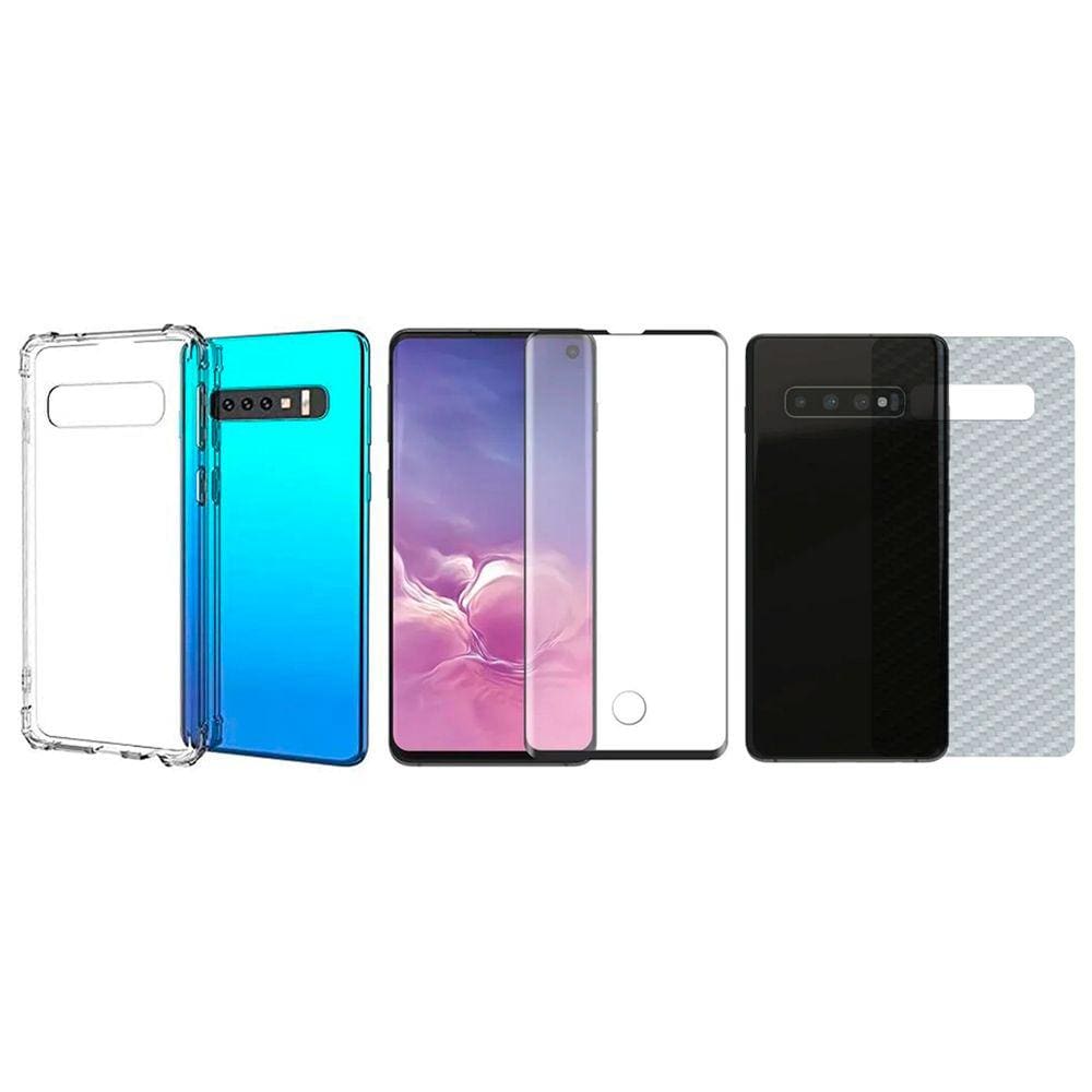 Capinha Antichoque + Vidro 5D + Traseira Para Samsung S10