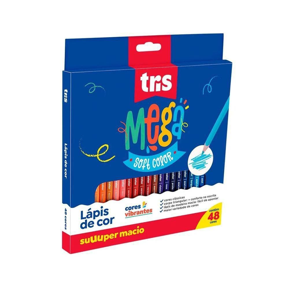 Lapis De Cor 48 Cores Mega Soft Color - Tris