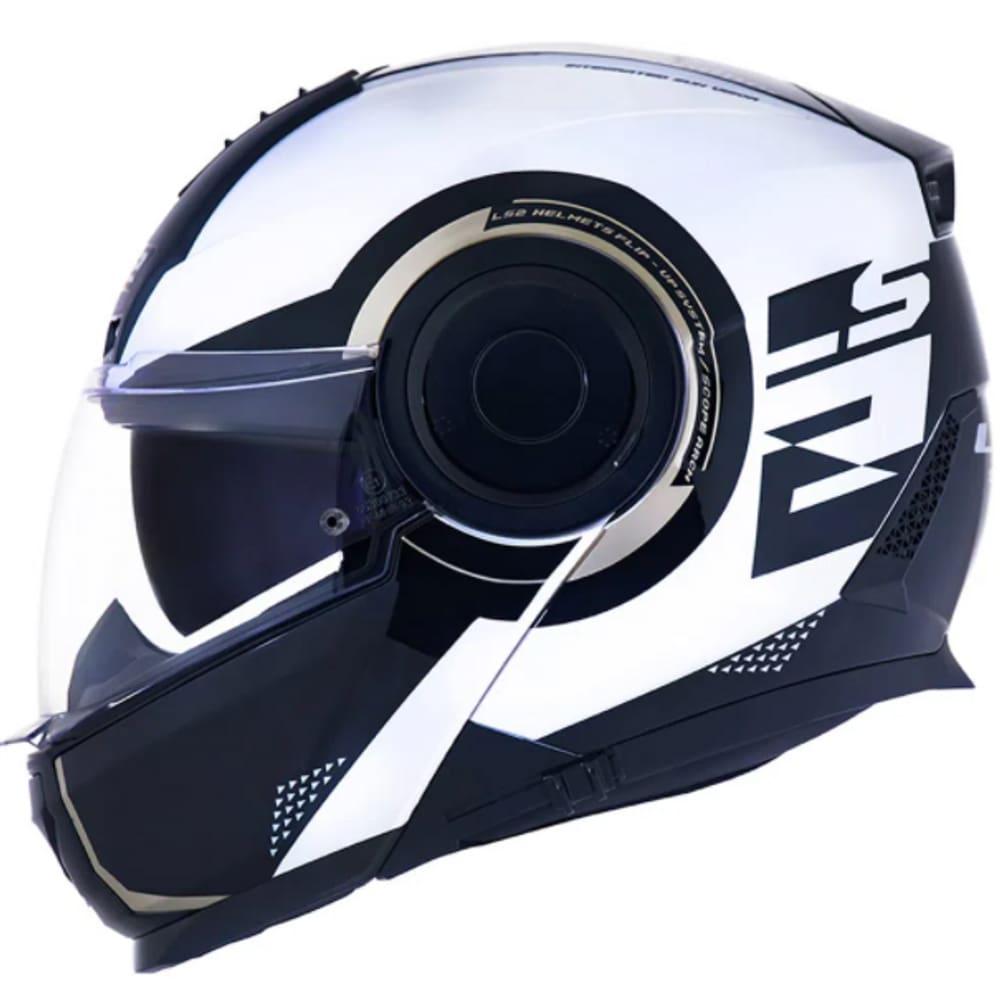 Capacete Ls2 Scope Ff902 Arch Branco Titanium Escamoteável