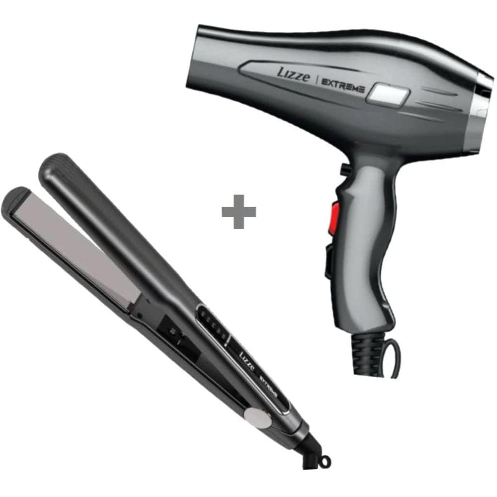 Kit Prancha + Secador de Cabelo Profissional - Extreme Lizze Voltagem:220V + Cera Polidora p/ Prancha Lizze