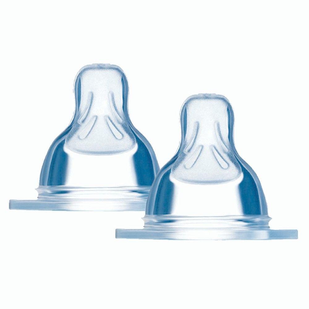 Kit 2 Bicos de Silicone Para Mamadeira E Copo 0m+ MAM