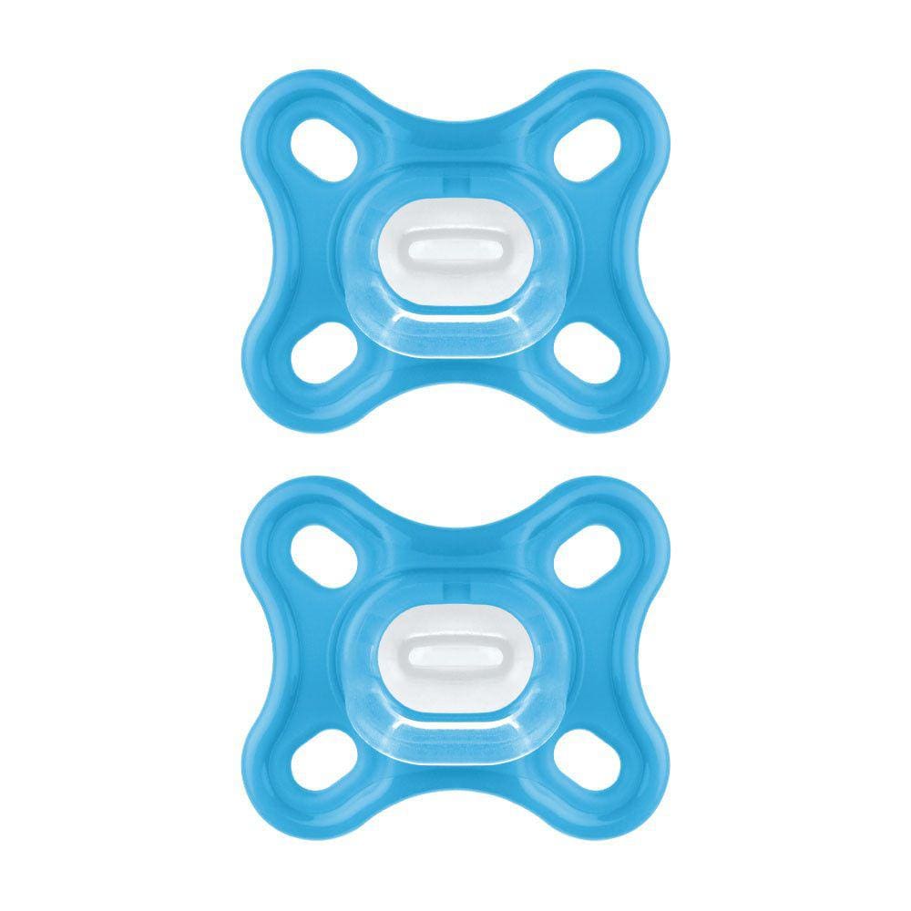 Kit 2 Chupetas Confort 100% Silicone 0-2 Meses Azul - MAM