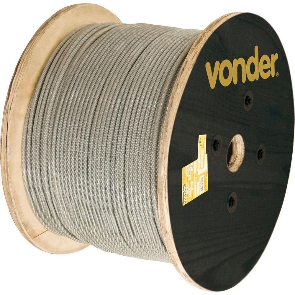 Cabo De Aço Af 1/8 Alma De Fibra 6X7 Galvanizado Plastifica