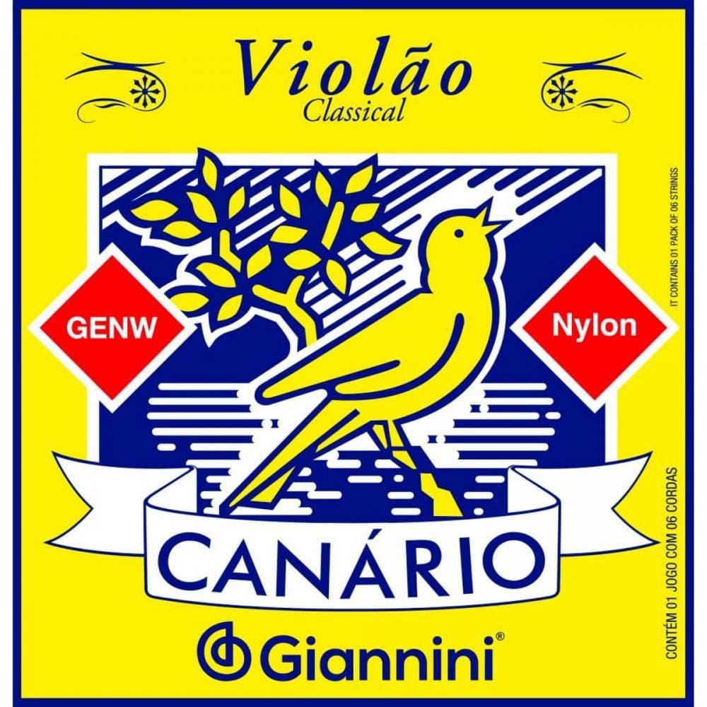Kit 2 Encordoamento Violão Nylon Giannini Genw Canário Médio