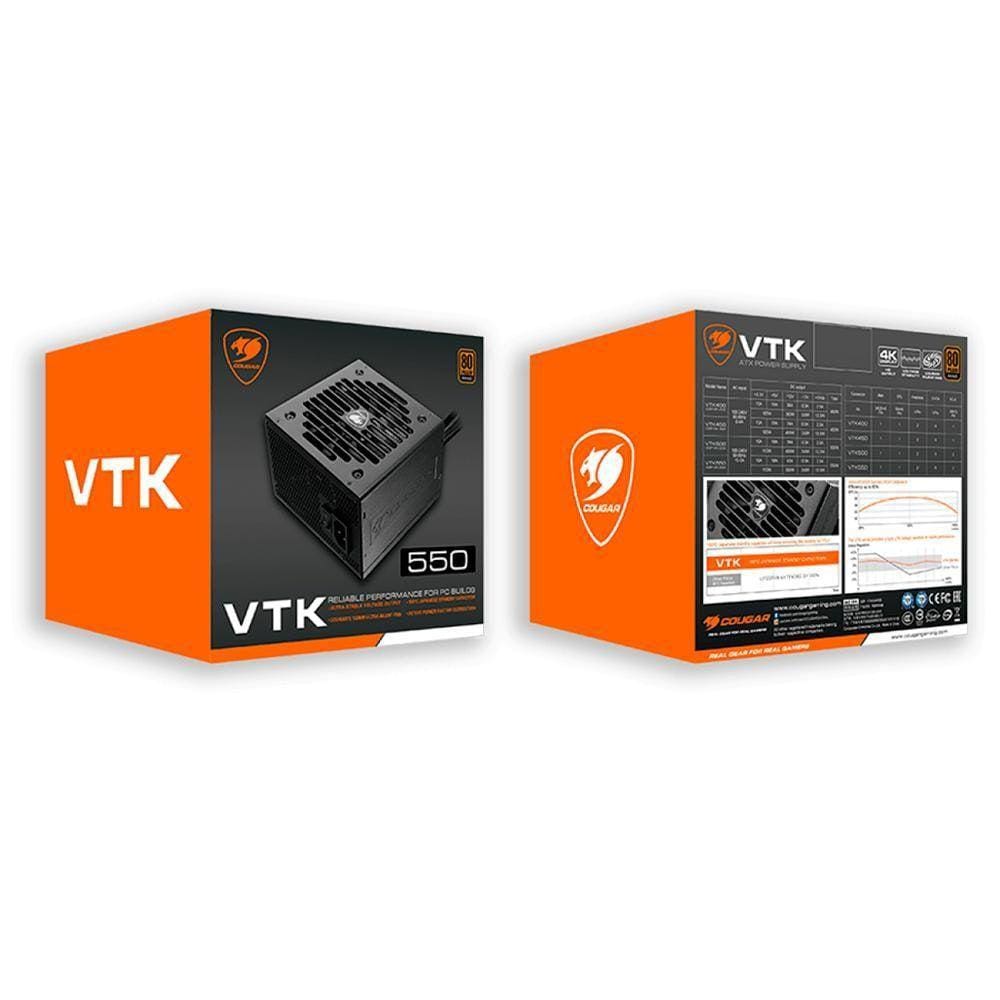Fonte Cougar Vtk 550W 80 Plus Bronze Pfc Ativo - 31Vk055.0002P