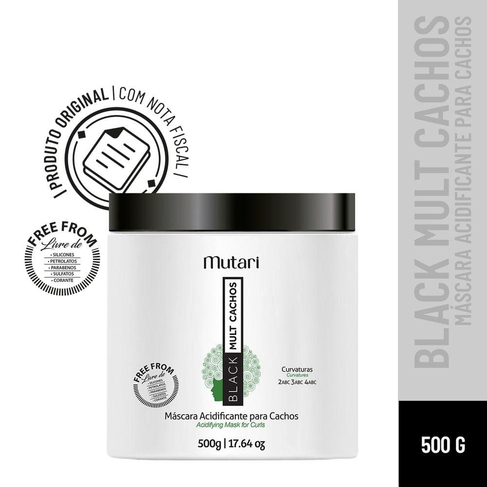 Máscara Acidificante para Cachos - Black Mult Cachos - 500g