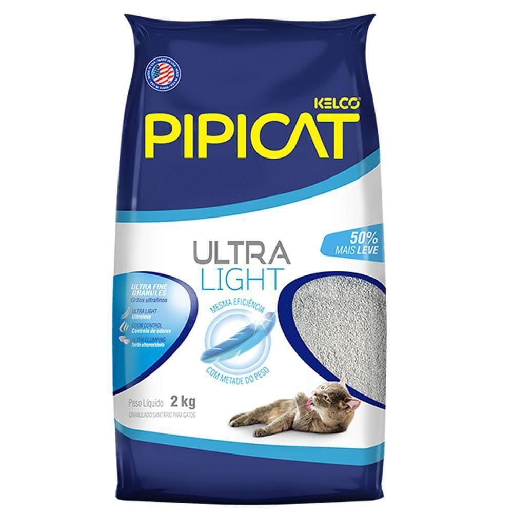 Areia Higiênica Pipicat Ultra Light 2Kg