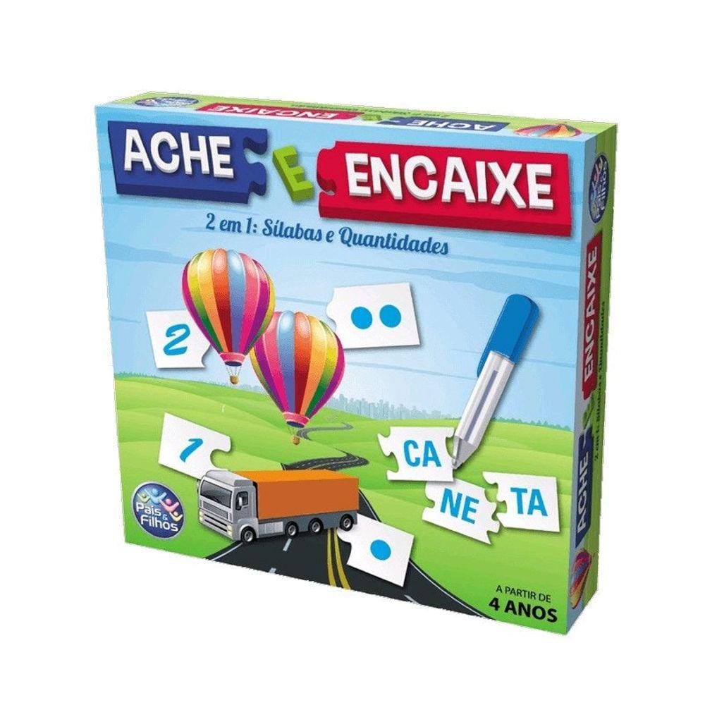 Jogo Didático Ache E Encaixe 2 Em 1 Sílabas Quantidades
