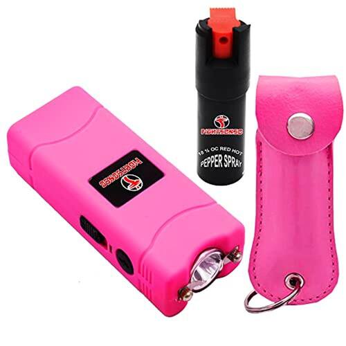 Mini Stun Gun & Pepper Spray Combo Pack para AutoDefesa Extremamente Poderoso Arma de Choque