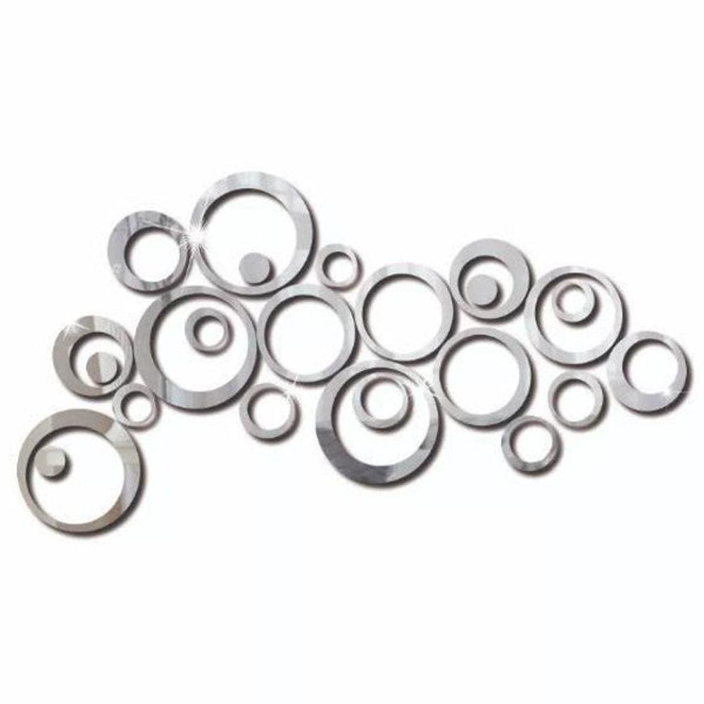 Espelho Abstrato Decorativo Em Acrílico Círculos Criativos