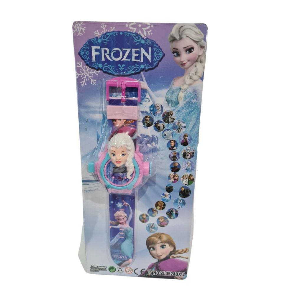 Relógio Infantil Digital Projetor 24 Imagens Frozen Elsa