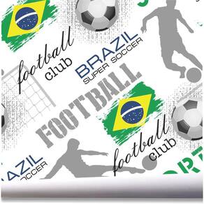 Papel de Parede Infantil Esporte Gol Futebol Bola Jogo GG135