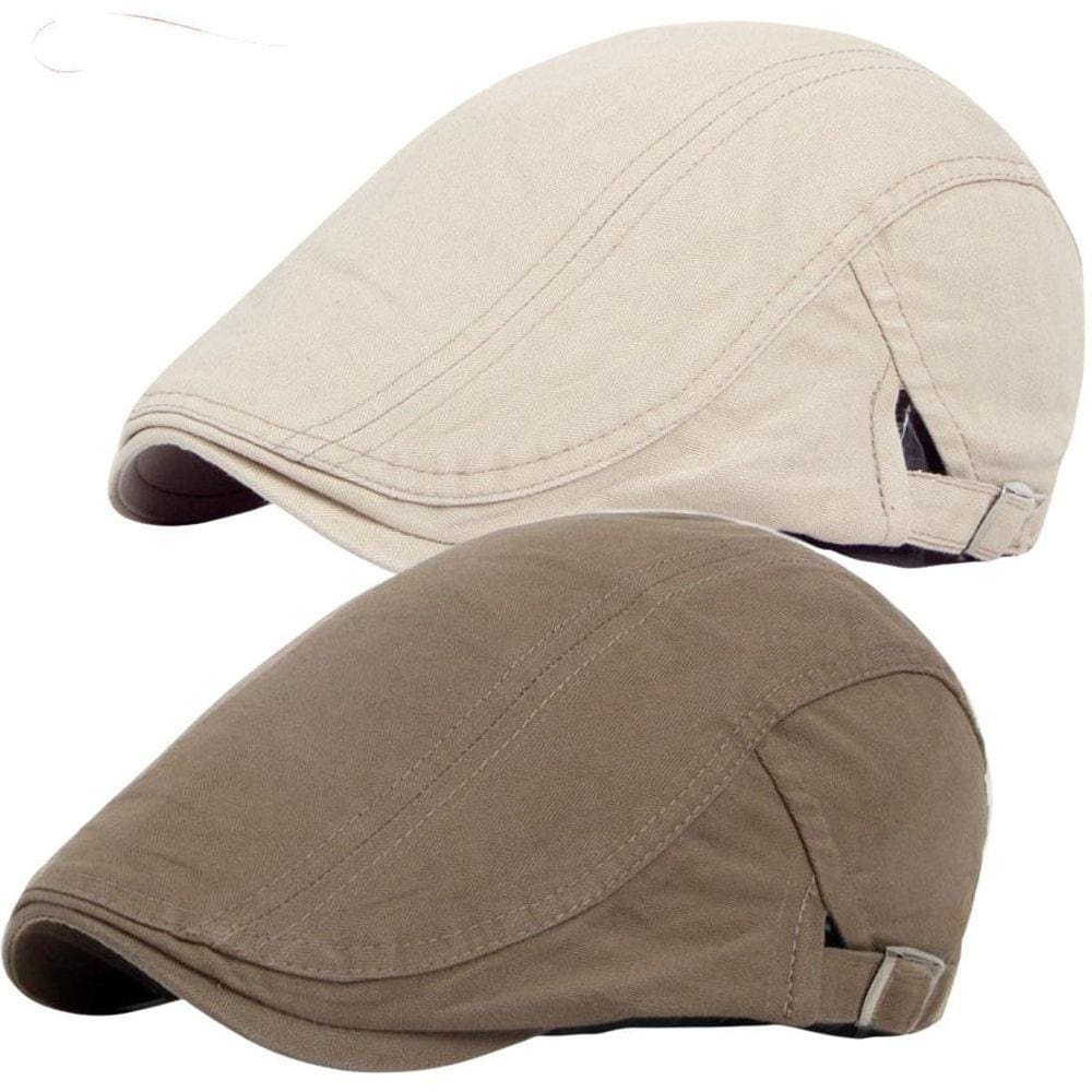 Bonés Estilo Boina Masculina Casual Kit 2 Peças Bege/Marrom