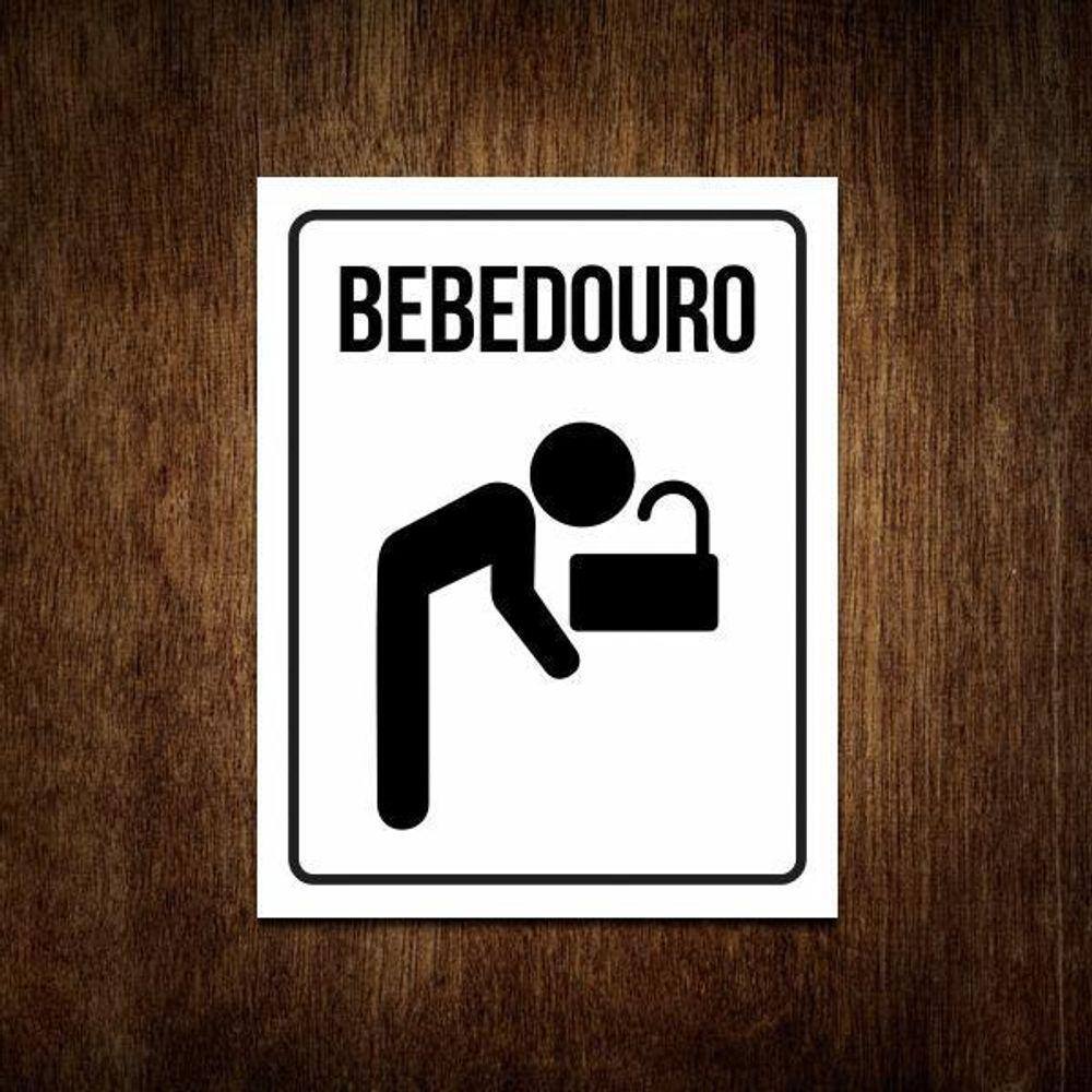 Placa Sinalização Bebedouro Construção Beber Aguá 27X35
