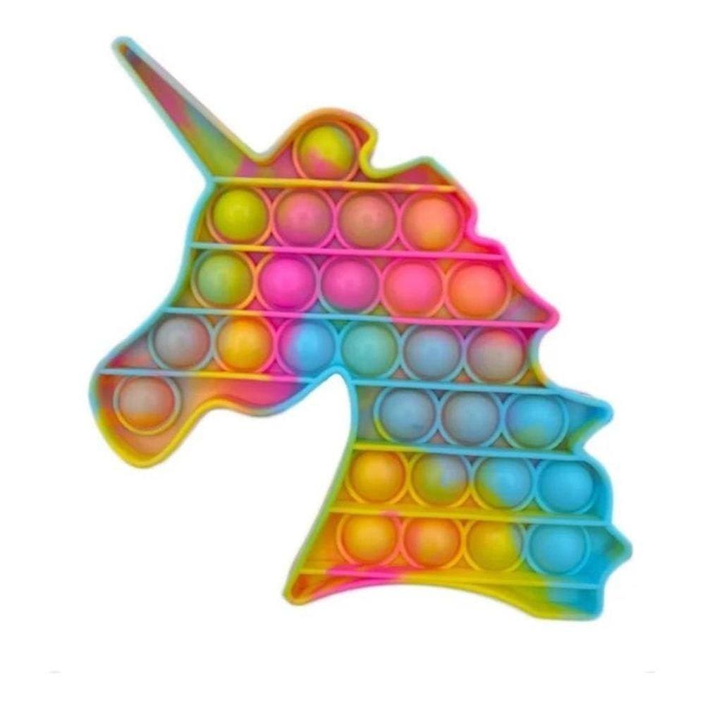 Pop It Fidget Toy Bubble Antistres Unicórnio Tie Dye Rainbow