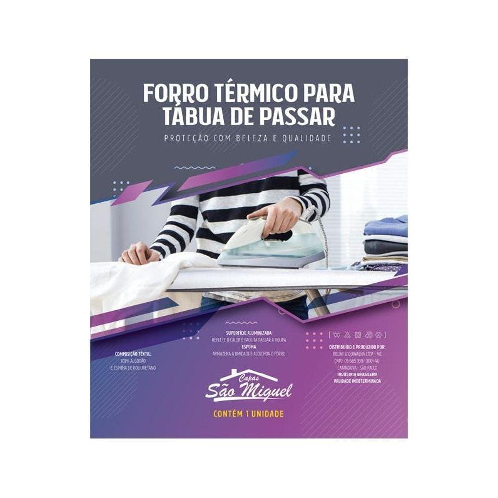 Capa Para Tabua De Passar Roupa Forro Termico 1,50M Algodão