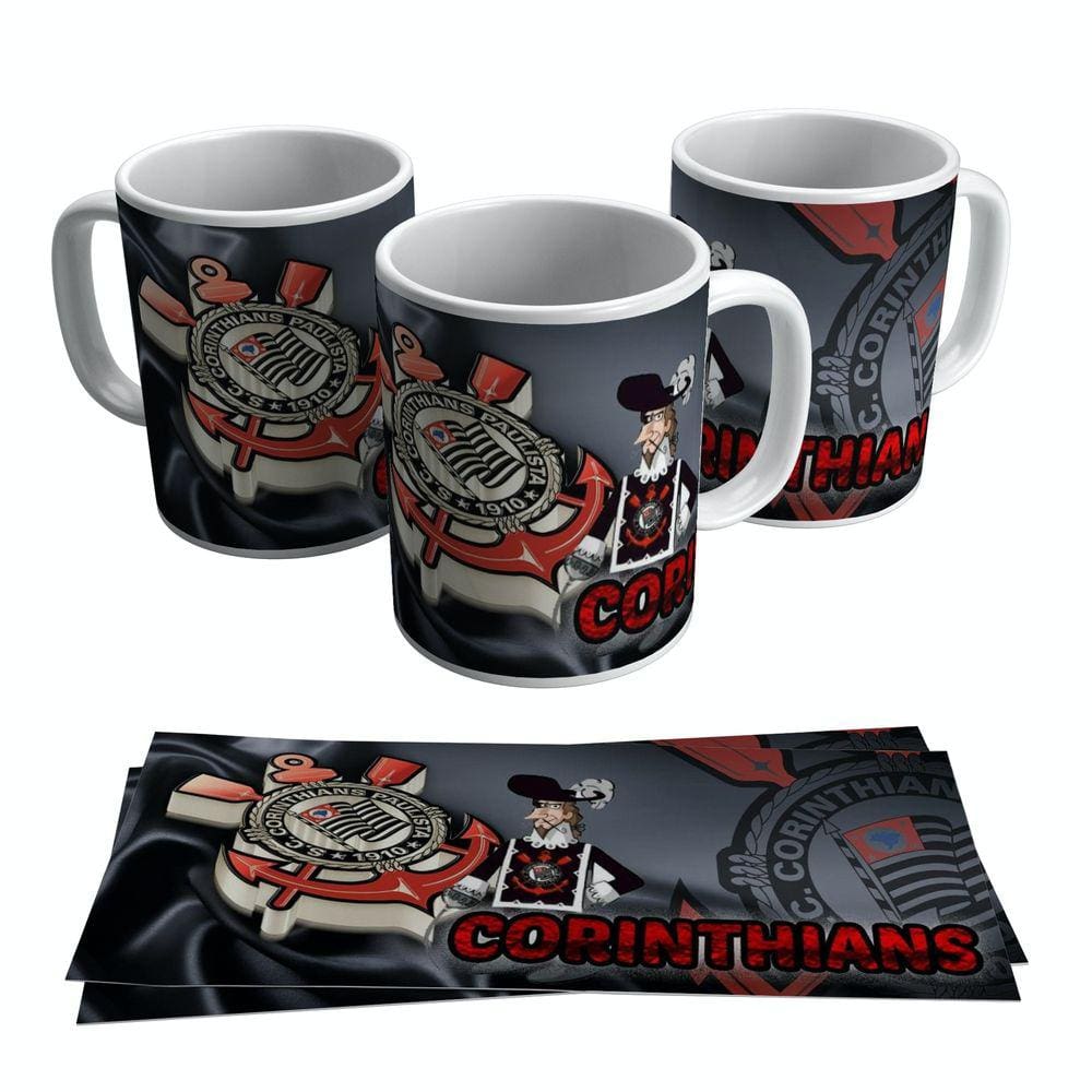 Caneca Corinthians Mascote Escudo Timão Time 325ml