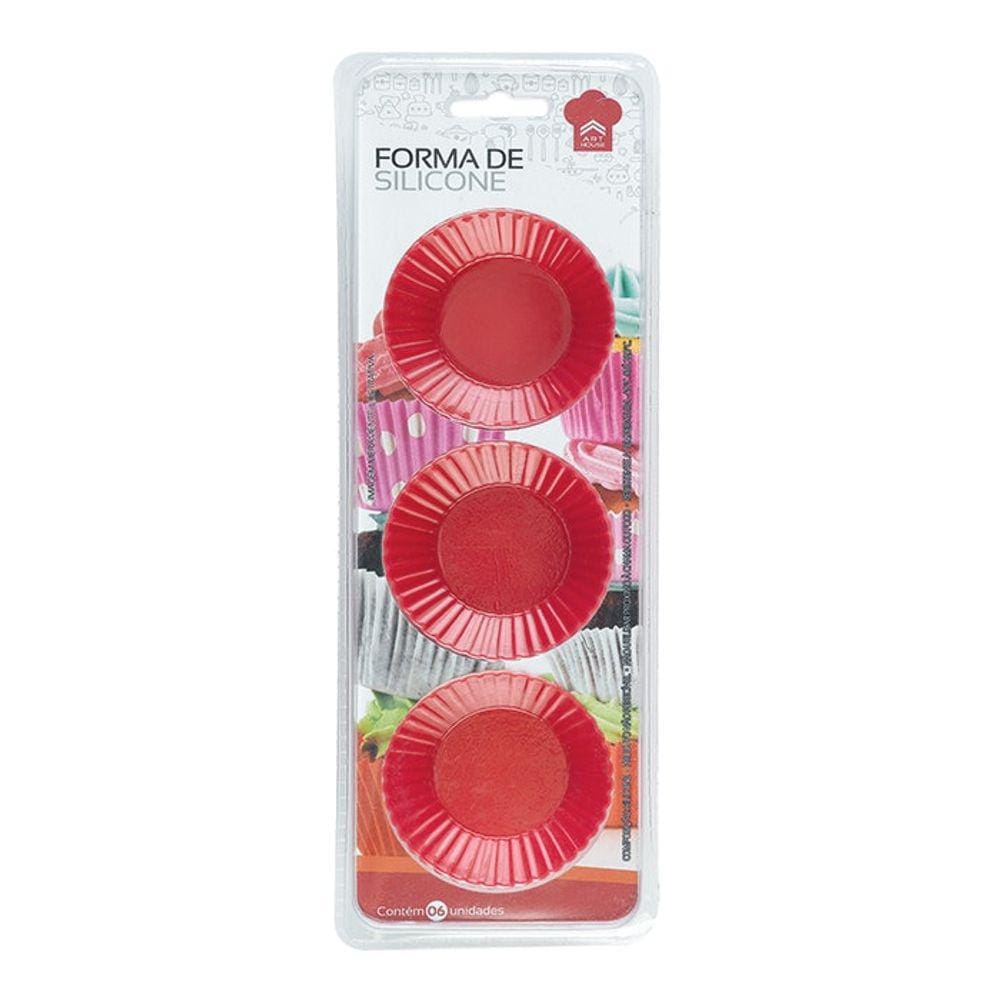 Forma Em Silicone para Cupcake Muffins Empadas 6 Unidades