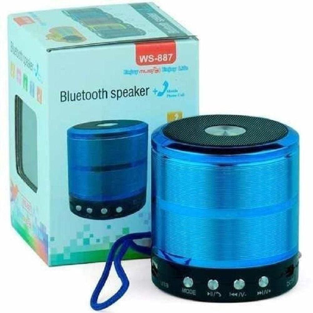 Caixa De Som Portátil Speaker Ws-887 - Azul