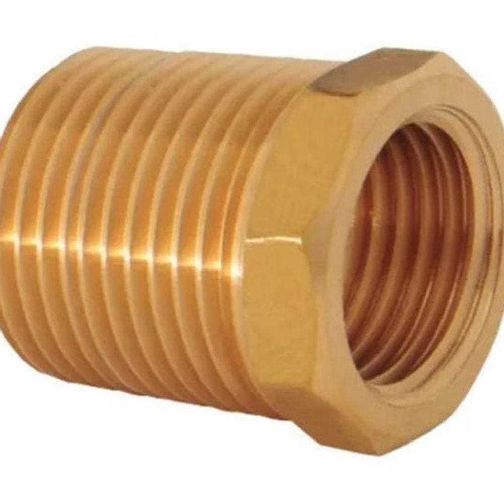 Bucha De Redução Em Metal Longa 3/4 X 1/2 Latão Amarelo