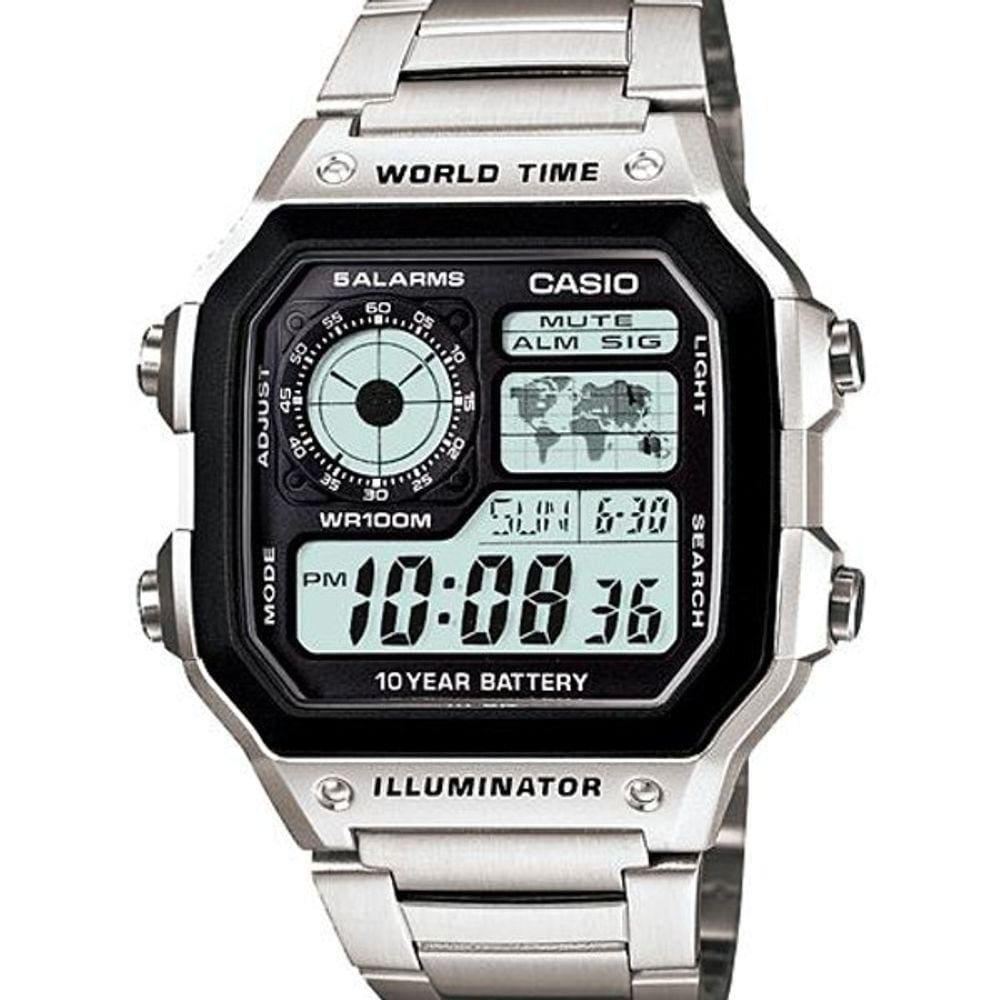 Relógio Masculino Digital Casio Multifunção AE-1200WHD-1AVDF