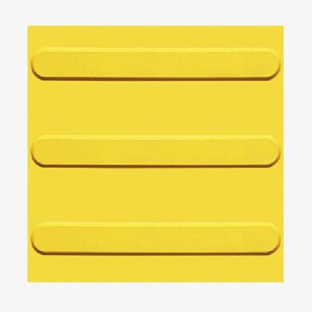 Piso Tátil Boracha Pvc Direcional Amarelo 16 Peças 1M²