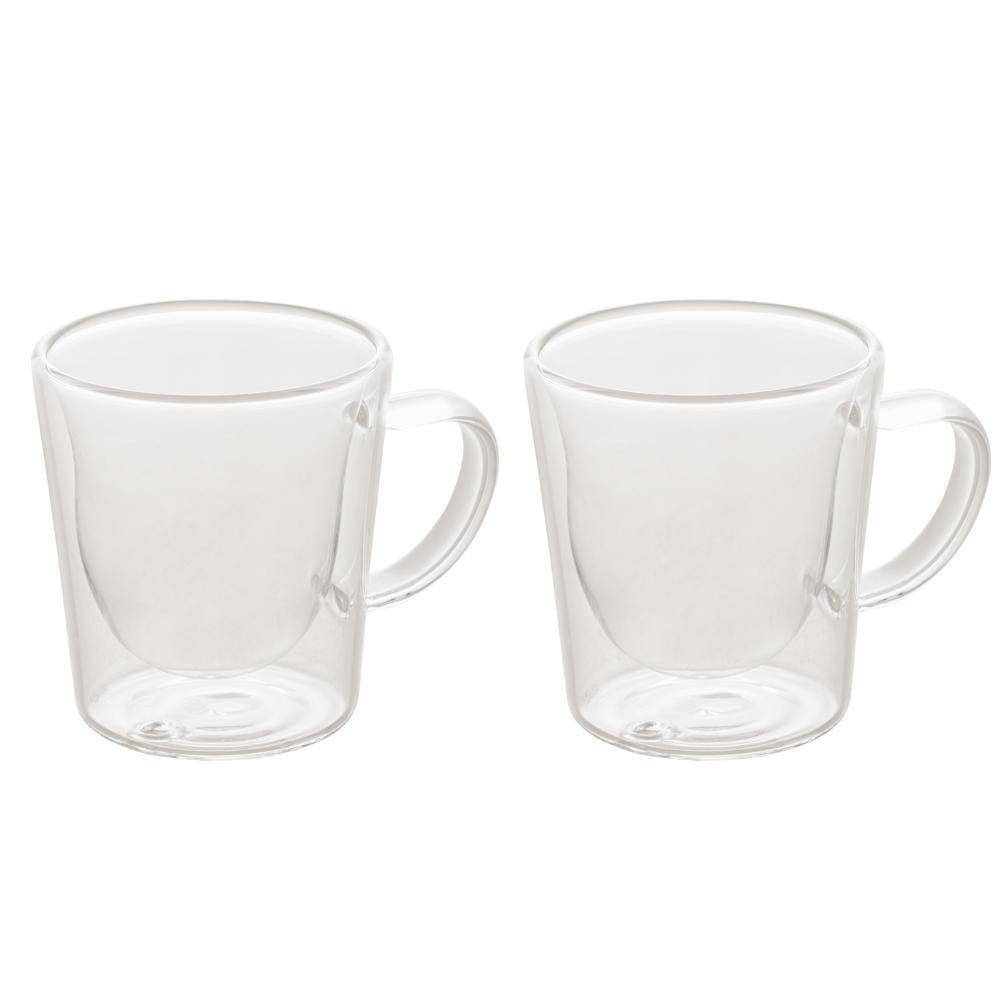 Jogo De 2 Xícaras Parede Dupla De Vidro 100Ml Wolff