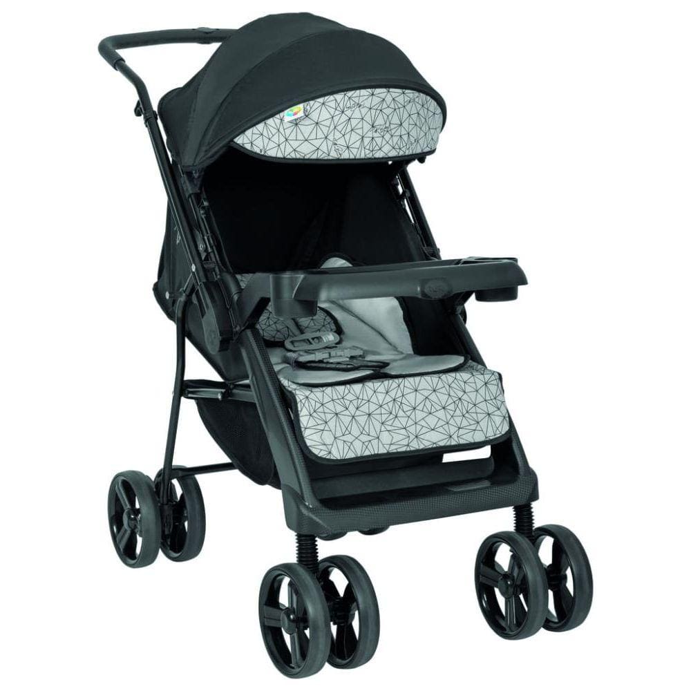 Carrinho de Bebê Joy II Tutti Baby Preto e Cinza