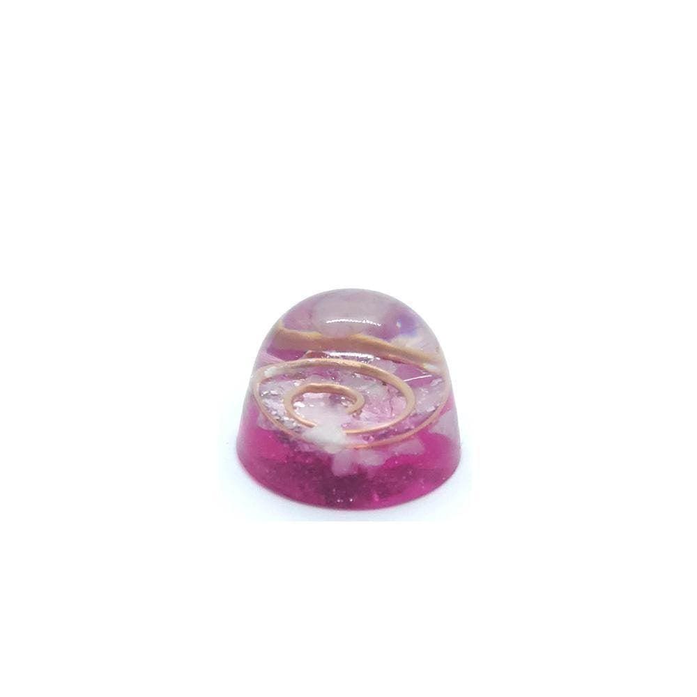 Orgonite Semi-Esférico Rosa Com Quartzo Rosa -Relacionamento