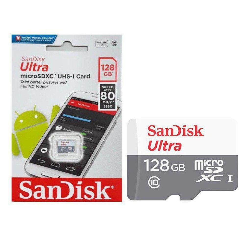 Cartão De Memória Micro Sd De 128Gb Sandisk Ultra