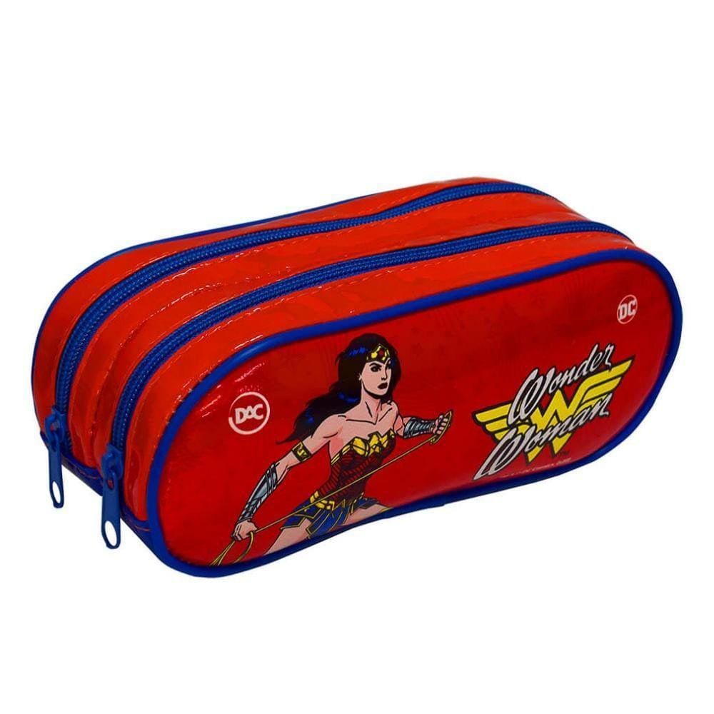 Estojo Escolar Dac Duplo Pvc Personagens - Mulher Maravilha