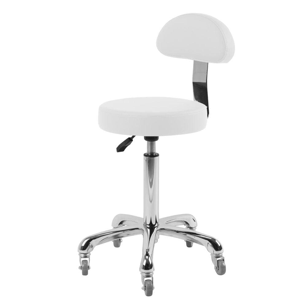 Mocho Com Encosto E Rodas New Standard Estek Estética Branco