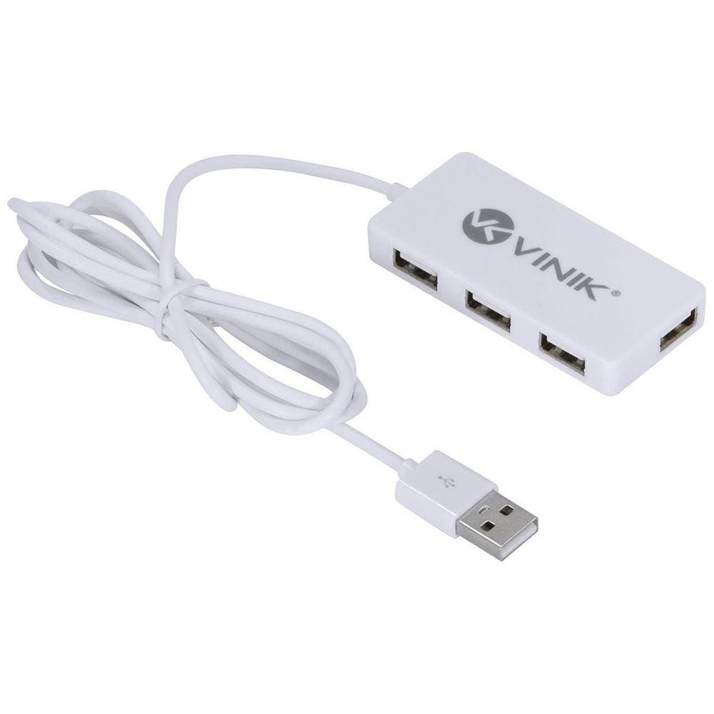 Hub Usb 2.0 Com 4 Portas E 1,2M De Cabo Branco - Huv-20-B