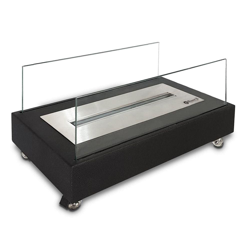 Lareira Eco A Álcool Classe A Portátil Aço Preta 40Cm