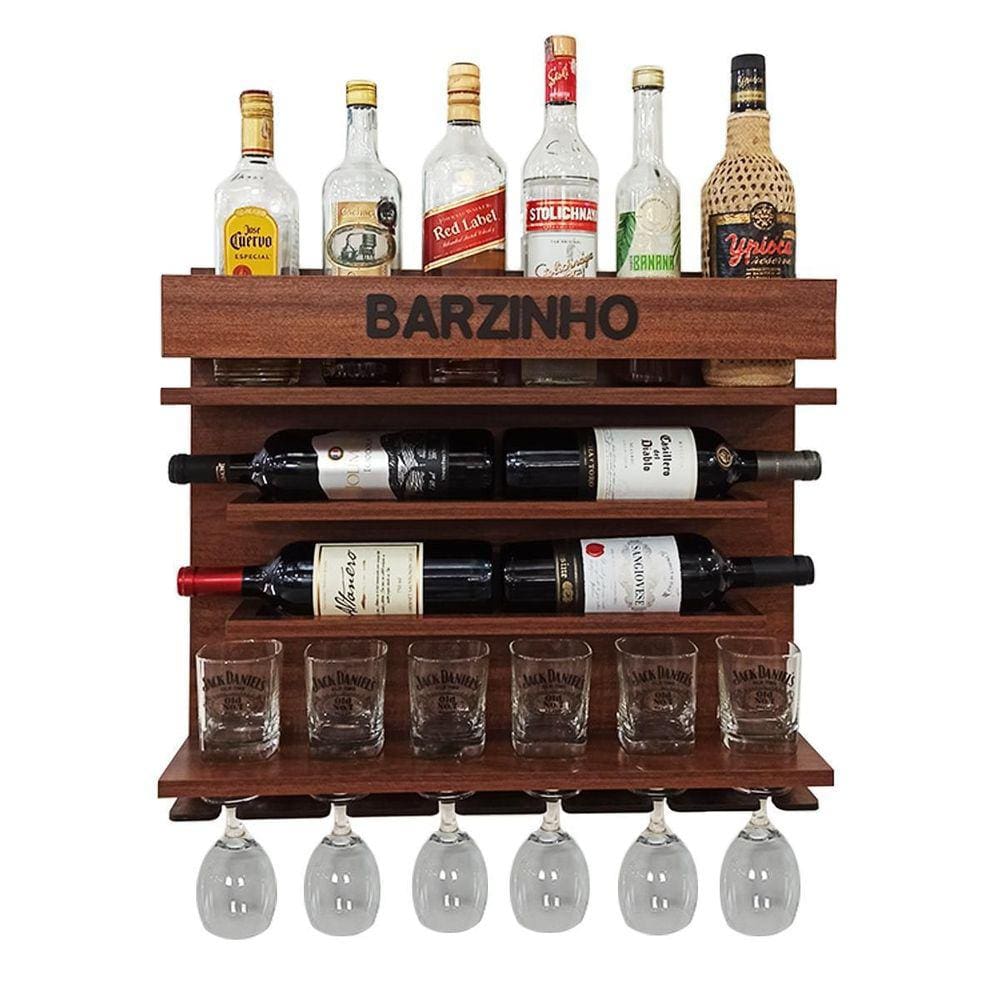 Barzinho Com Adega De Parede - Barzinho - 60 X 51 Cor Imbuia