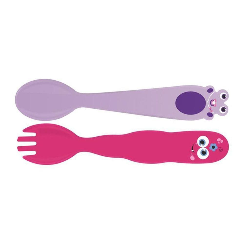 Jogo De 2 Talheres Tramontina Monsterbaby Em Polipropileno